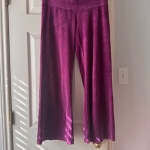 Vintage Juicy Couture Purple Velvet Track Pants with flare leg and low waist